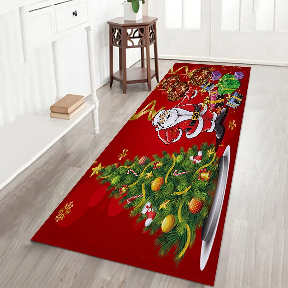 Merry Christmas Welcome Doormats Indoor Home Carpets Decor 40x120CM Kitchen Mat Bath Carpet Long Bedroom Living Room Floor Mat