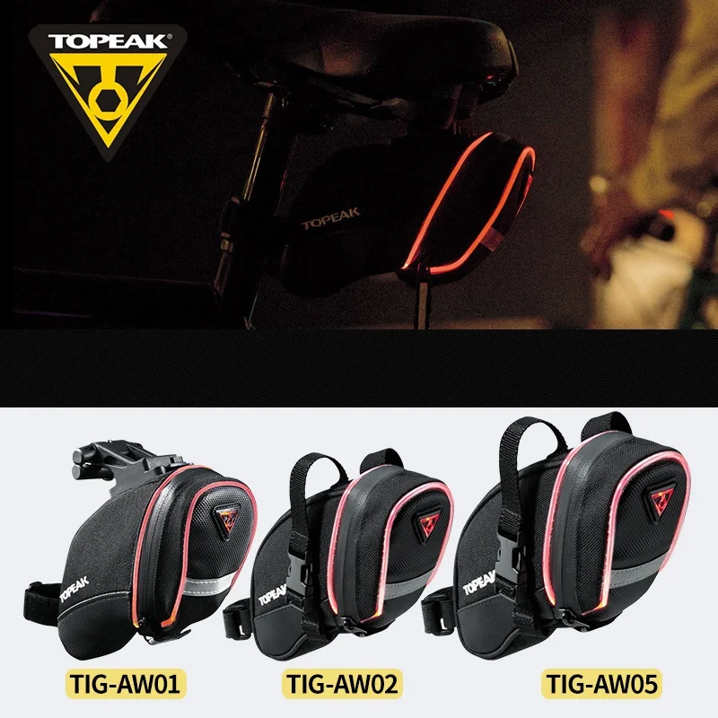 Topeak TIG-AW02/05 MTB Rear Bag with Safety Light Bicycle Seatpost