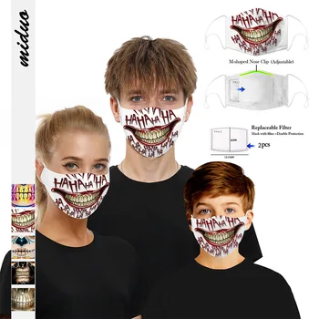 

Clown Skull Color Digital Printing Adjustable Earhook Protective Mask Dustproof Anti-Smog