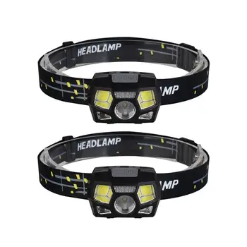 

2pcs Headlamp Red Flash Light XPE COB LED Motion Sensor Flashlight Torch Headlamp Headlight For Camping Hunting