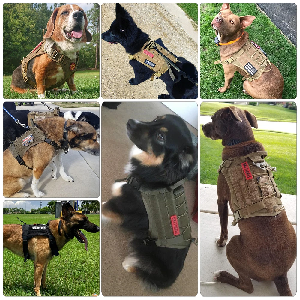 Армейская тактическая шлейка для собак K9 жилет с ручкой нейлоновый поводок