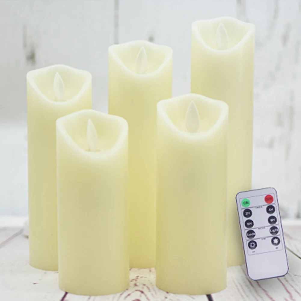 

5Pcs Candle Flameless Home Decor Led Party Electronic Battery Operated Simulation Wedding