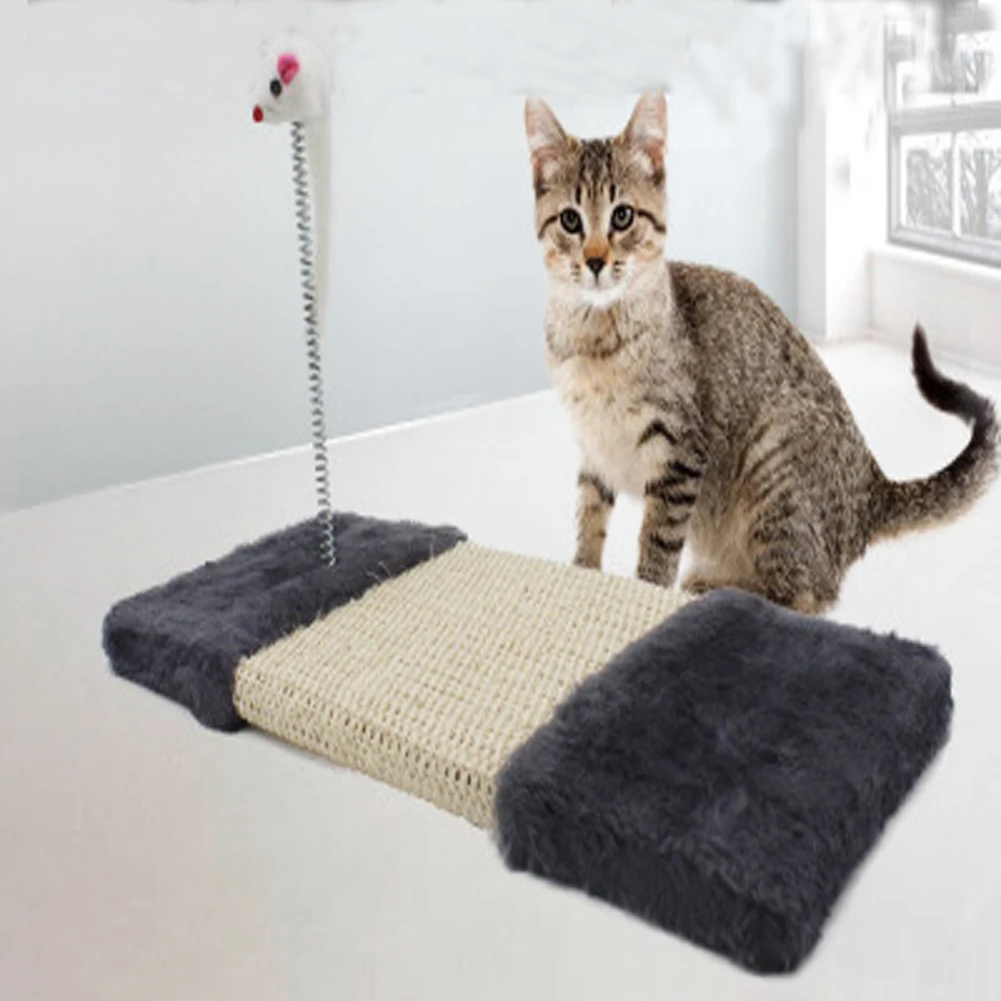 Mouse Sisal Spring Cat Scratch with Holding Pad Grind Claws Catch Fun Toy Pillar Toys Pet Products | Дом и сад