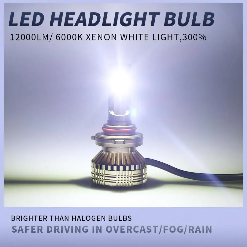 2 шт 9005/HB3 12000LM 6000K белый супер яркий TX3570 чип Автомобильные фары лампы IP67 водонепроницаемый для автомобилей/грузовиков/внедорожников/RV