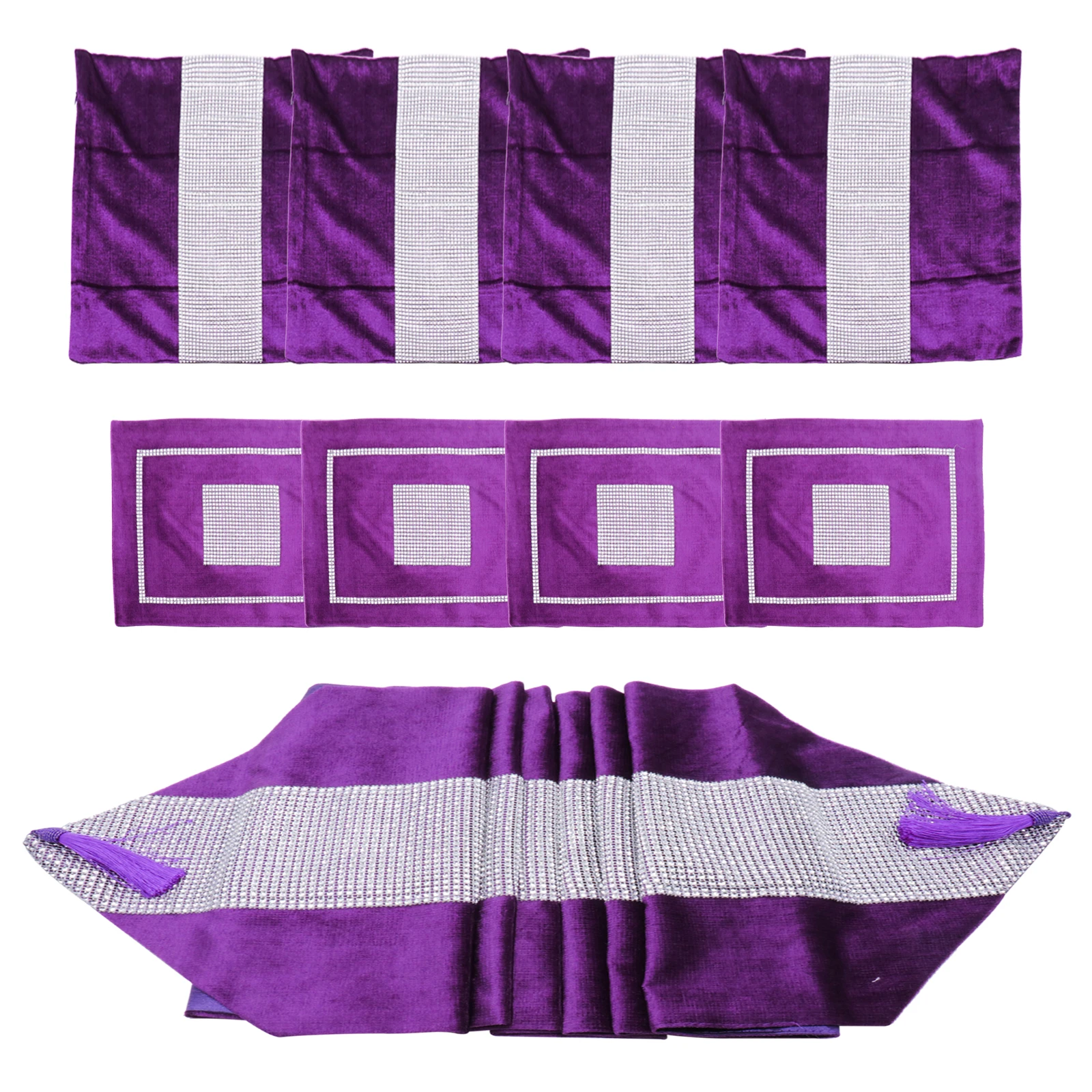 

1pcs High Quality Table Runner Modern Fashion Flannel Diamond Table Decoration For Wedding Party Banquet New Home Decor