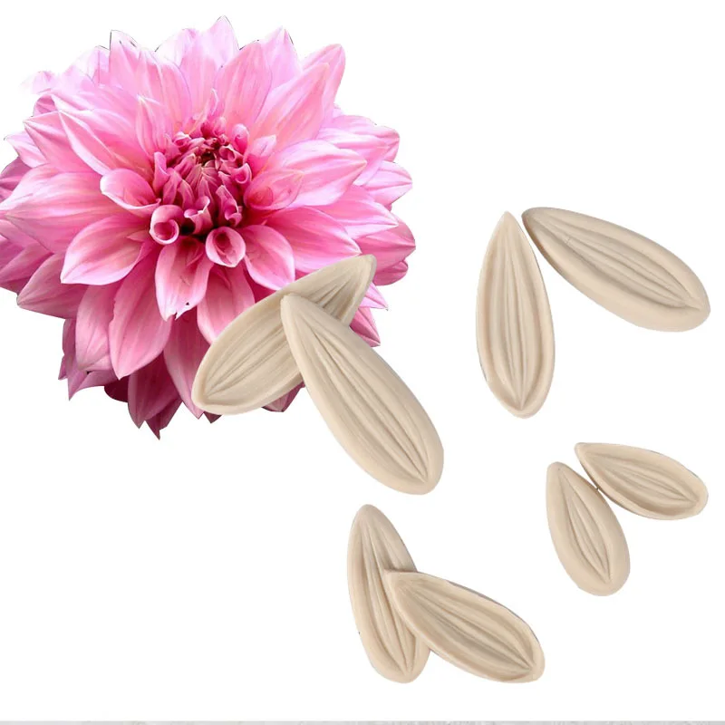 Cake mold Dahlia petal pattern fondant flower double sided pattern