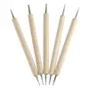 5Pcs/Set Wholesale Nail Art Dotting Pen Set Pro 2-Way Wooden Painting DIY Manicure Salon Decoration Dotting Tools 1