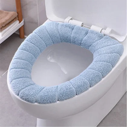 Коврик для ванной комнаты, моющийся, мягкий, теплоизоляционный, накладка, двухцветная, теплая, для туалета, коврик для туалета - Цвет: Синий