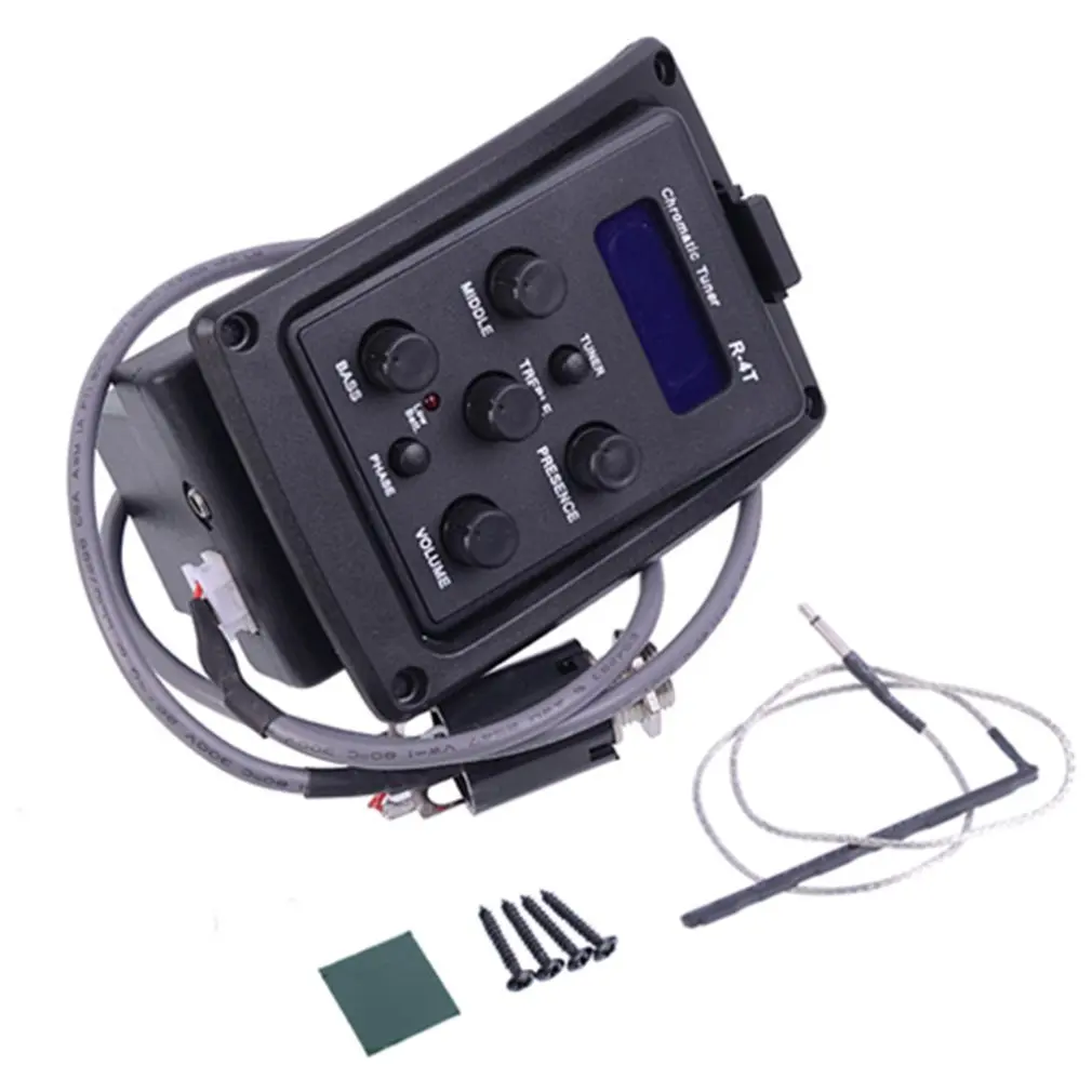 

EQ-4T 4 Band Pickup EQ Preamp With Tuner For Acoustic Guitar EQ Equalizer Acoustic Guitar Preamp EQ Equalizer Tuner