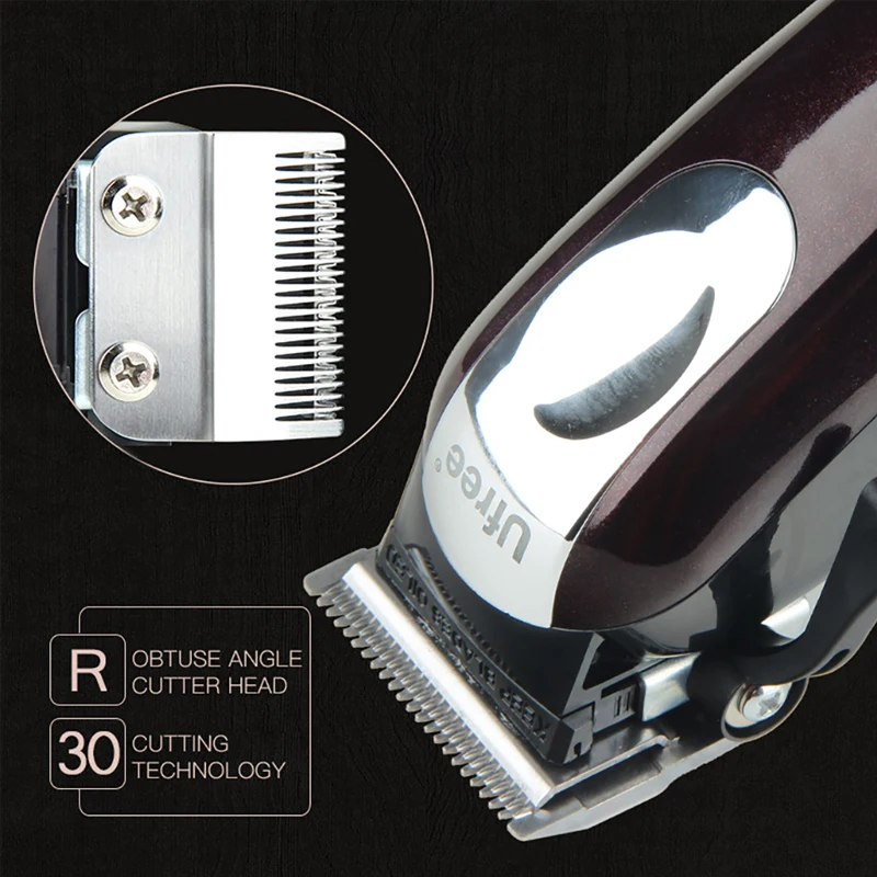  High-power professional hair clipper retro oil head electric clipper push white lettering electric 