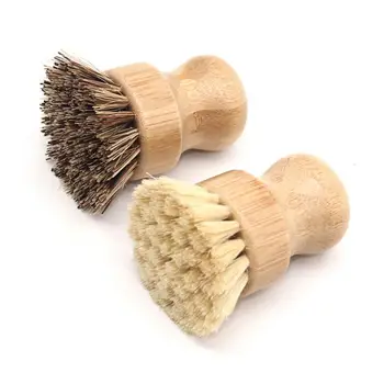 

Short Handle Bamboo Wok Whisk Brush Sisal Hemp Oilproof Iron Pot Cleaning Brush Household Kitchen Cleaning Tool
