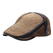 Мужской пресс для головных уборов, кнопки, береты, регулируемые, для улицы, Мода среднего возраста, подарок, Повседневный, плоский, теплый, таксистка, джентльмен, вязаный