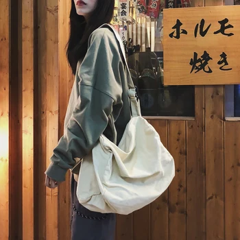 

Raged Sheep Canvas Bag Shoulder Messenger Handbag Literary Female Student Bag Versatile Canvas School Bag Shopping Bag Foldable