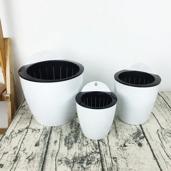 

Self Watering Flower Pot Wall Hanging Resin Plastic Planter Durable For Garden Balcony DC156