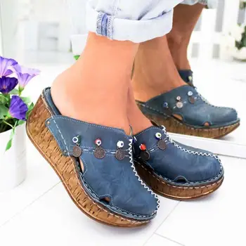 

MoneRffi Women Sandals Summer Platform Shoes For Woman High Heel Sandals Summer Shoes Sewing Retro Toeless Sandalia Feminina
