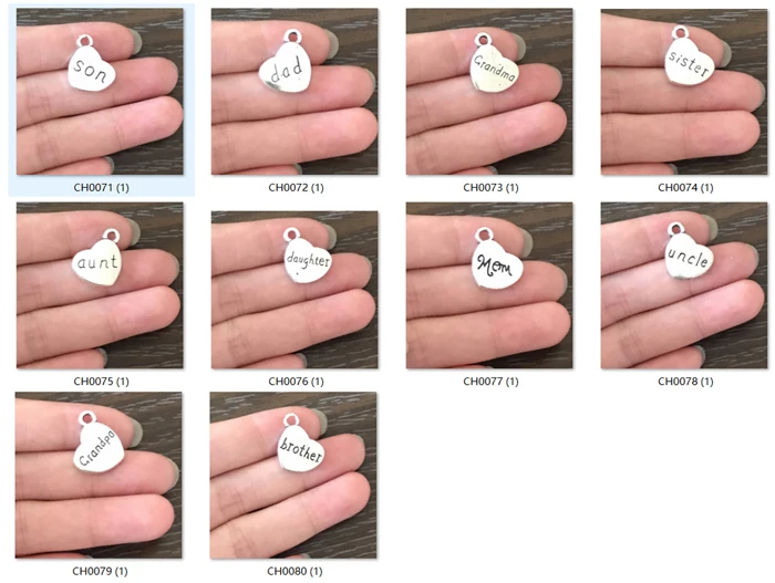 Family Member Charms SMALL