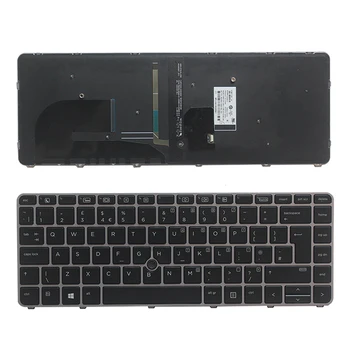 

UK Backlit keyboard For HP EliteBook 840 G3 745 G3 with pointer laptop keyboard NSK-CY2BV Silver frame