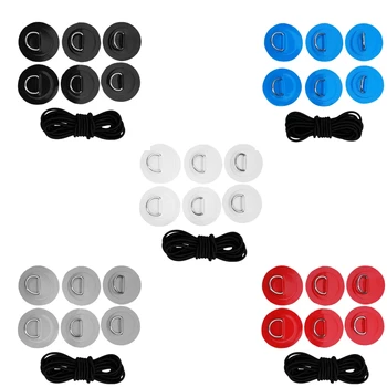 

Stand Up Paddleboard SUP Bungee Deck Rigging Kit Heavy Duty 6Pcs D-ring Pad Patch Deck Attachment Kit Accessories