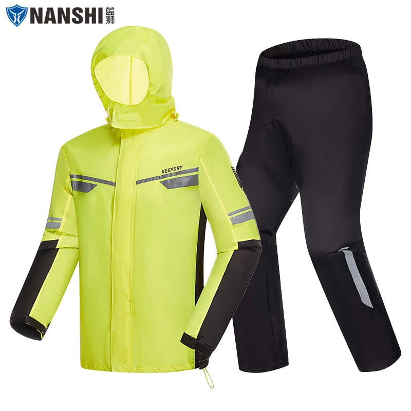 반사 오토바이 비옷 스플릿 레인 슈트, Capa de Chuva Moto 방수 불투과성 콤비네이션, Pluie Moto NANSHI