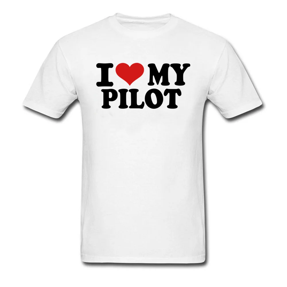 Футболка с надписью I Love My Pilot мужская белая футболка Высококачественная