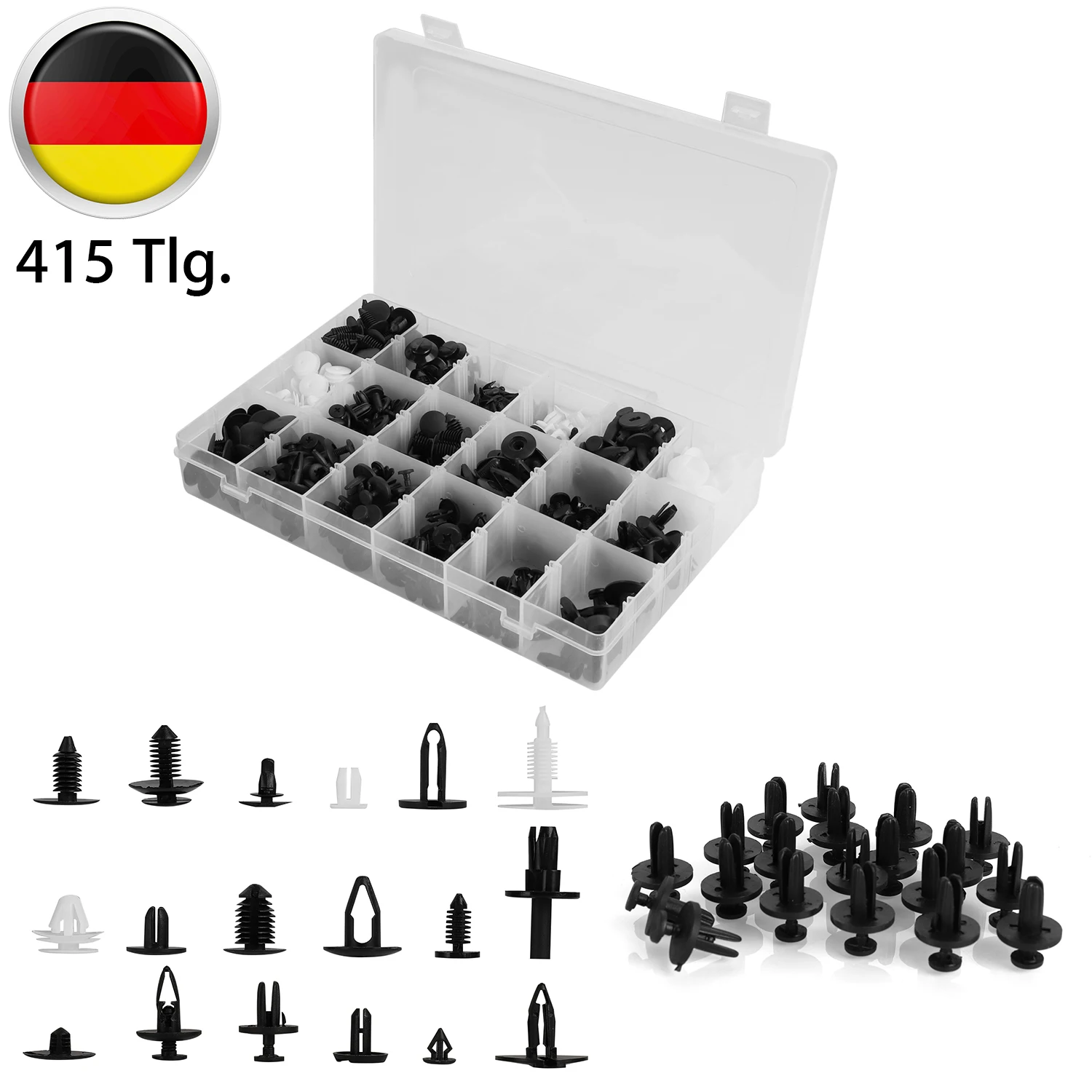 

new Plastic 415pcs/Set Fender Door Hood Bumper Trim Clip Body For Ford Retainer Assortment 275*175*45mm