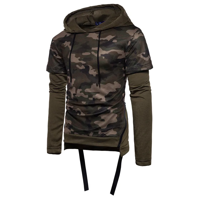 

Autumn Hoodies Hombre Casual Streetwears Men's Clothes Hip hop Camouflage Hat Fashion Street dress Hoodeds New 2019 MOOWNUC