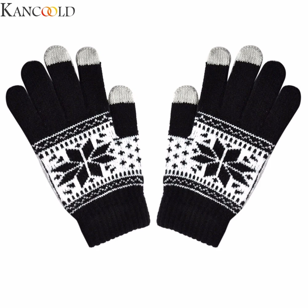 KANCOOLD, модные, мужские, женские, Winte, текстовые, кепки, активный, для смартфона, вязанные, мягкие, экранные перчатки, Новое поступление, вечерние, сексуальные, нарядные перчатки