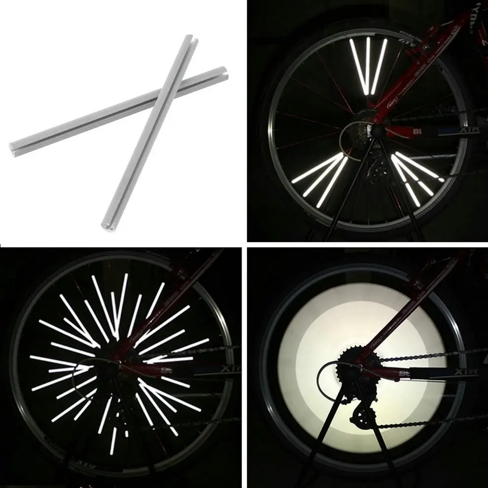 12pcs Cycling Wheel Spoke Reflector Bike Bicycle Reflective Mount Clip Tubes Hot