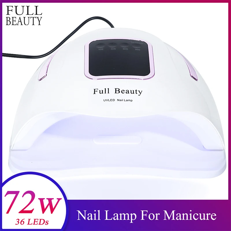 

72W Manicure Lamp for Nail Dryer 36LEDs UV LED Touch Lamp Infrared Sensing Fast Curing for Gel Varnish Nail Art Tools CHFBS2-1