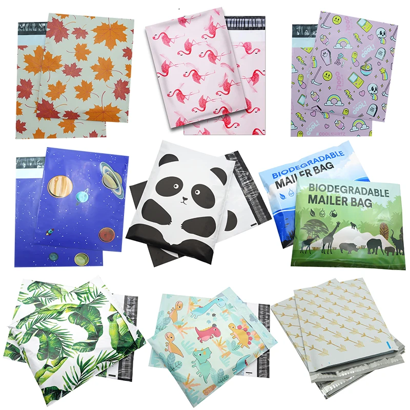 100PCS 10*13 inch Flamingo Pattern Poly Mailers 25x37cm Self Seal Plastic mailing Envelope Bags Shipping Bags Postal Envelopes 50pcs lots plastic packaging bag waterproof logistics clothing postal pouch thank you logo plastic shipping mailing bag
