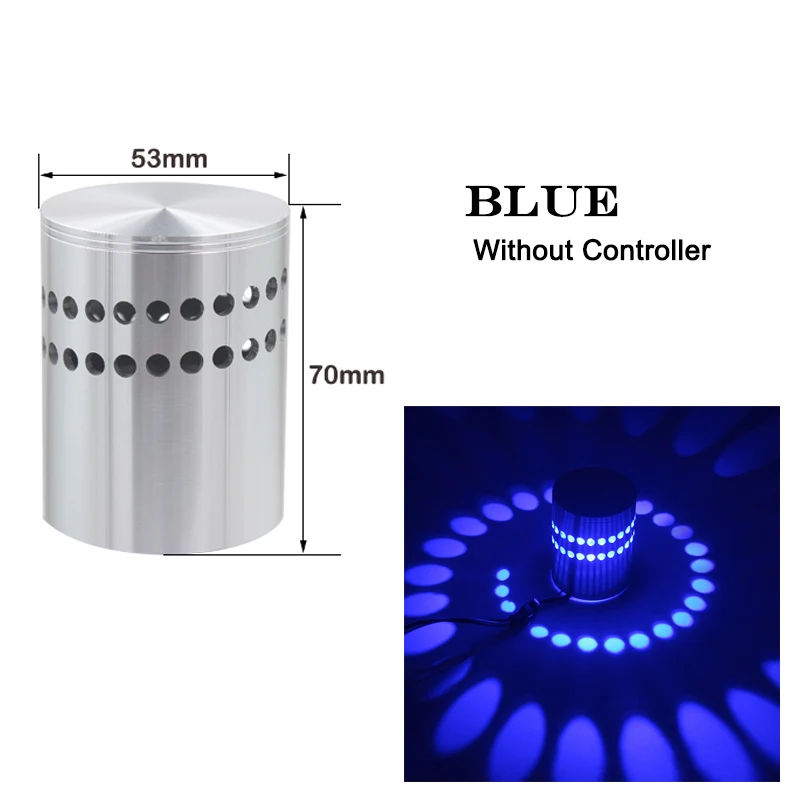 RGB 3W светодиодный потолочный светильник, современный алюминиевый настенный светильник, бар, выставка, арт-деко, светильник s, домашний прикроватный светильник ing - Цвет корпуса: Blue