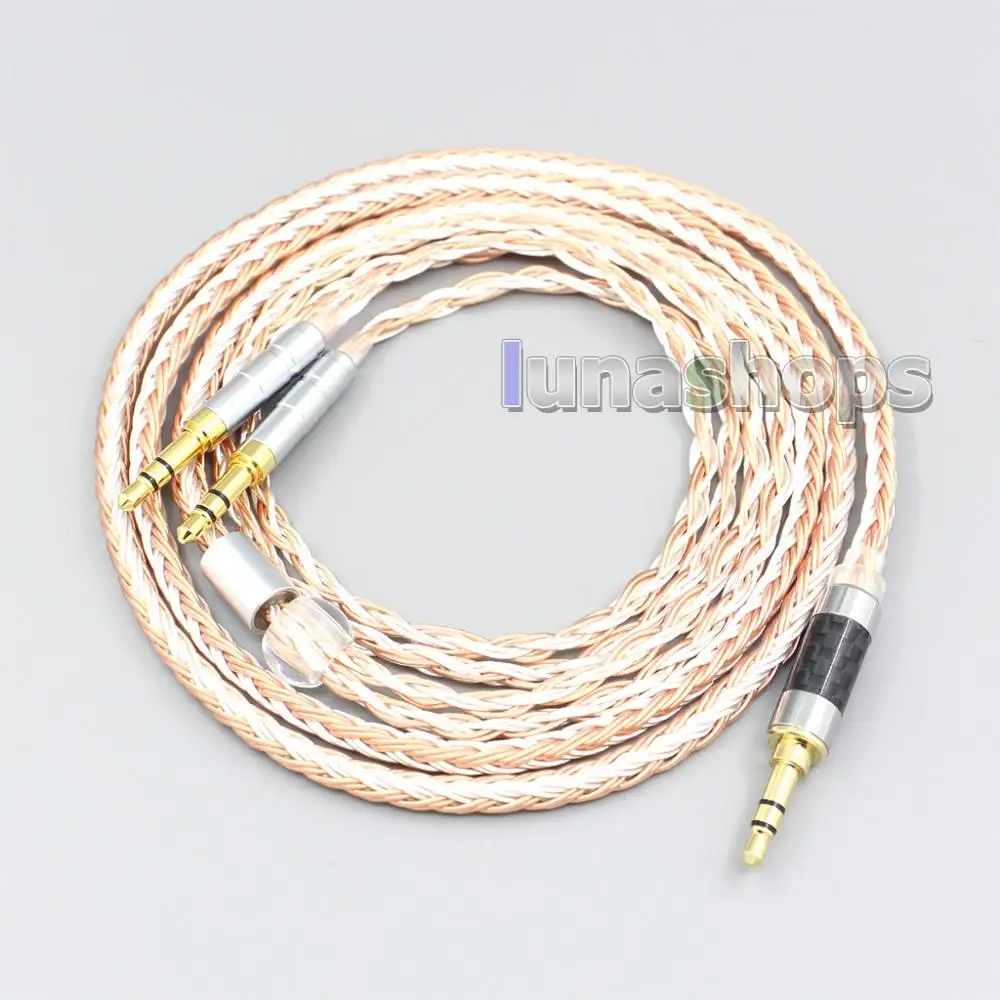 LN007005 16 Core OCC Silver Plated Mixed Headphone Cable For Focal Clear Elear Elex Elegia Stellia earphone headset