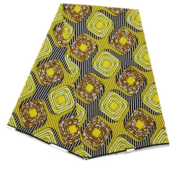 

Soft and Elegant Yellow Circle African Fabric 100% Cotton High Quality African Wax Prints Fabric 6yards for Dress NN0809-31