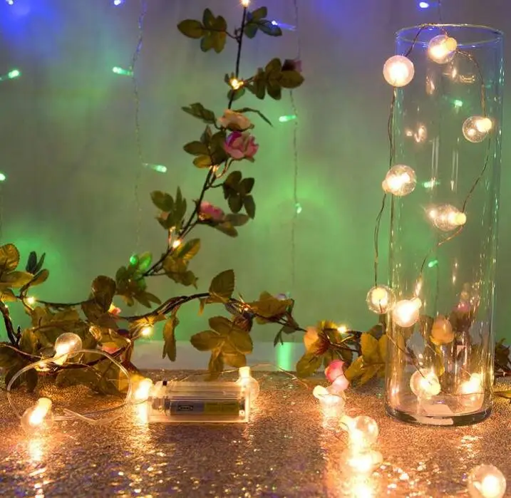 

LED lamp string copper wire lamp rattan flower lamp Christmas decorative lamp string 2 m 20 lamp battery color lamp