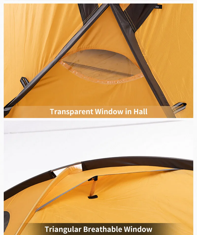 Naturehike Hiby3 кемпинговая палатка для улицы, Ультралегкая палатка для 2-3 человек, 210 т, двухслойная водонепроницаемая, водонепроницаемая, 4 сезона, семейная палатка