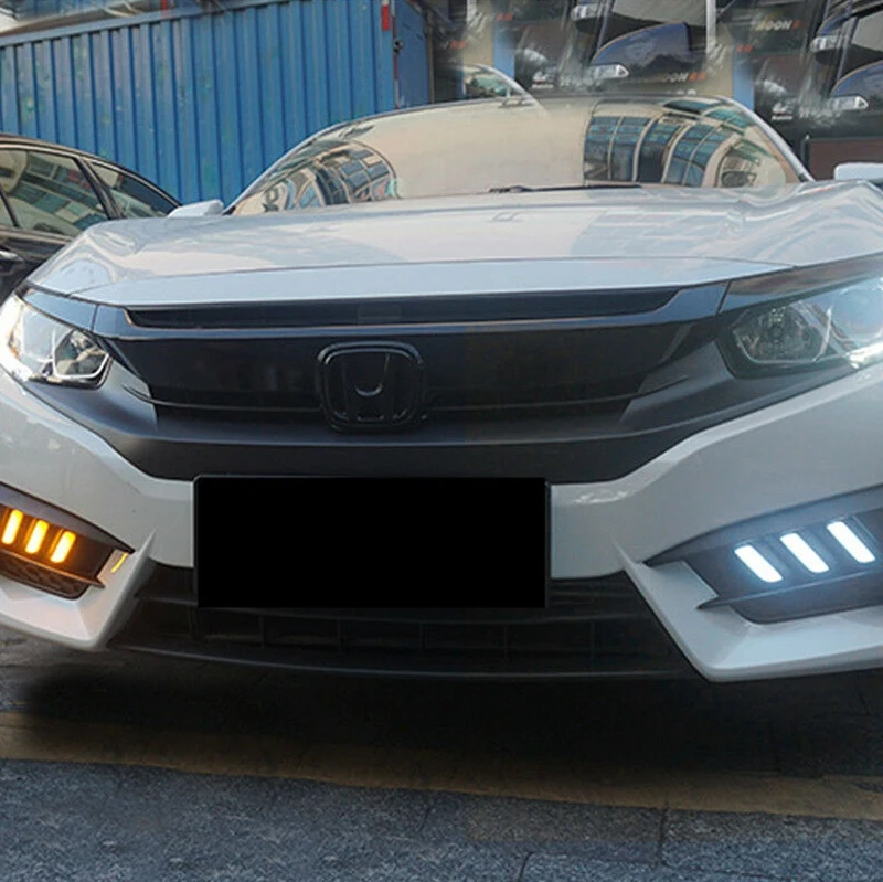 Белый светодиодный Drl переключатель поворотник Светильник лампы-Up forHonda Civic