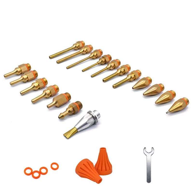 

18Pcs / Set of Glue Copper Nozzle Small Caliber Length Large Caliber Hot Melt Glue Accessories