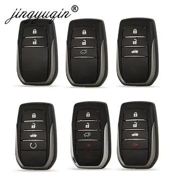 Jinyuqin 2/3/4 pulsanti telecomando portachiavi Shell per Toyota Fortuner Prado Camry Rav4 Highlander Crown Smart Keyless Case Case