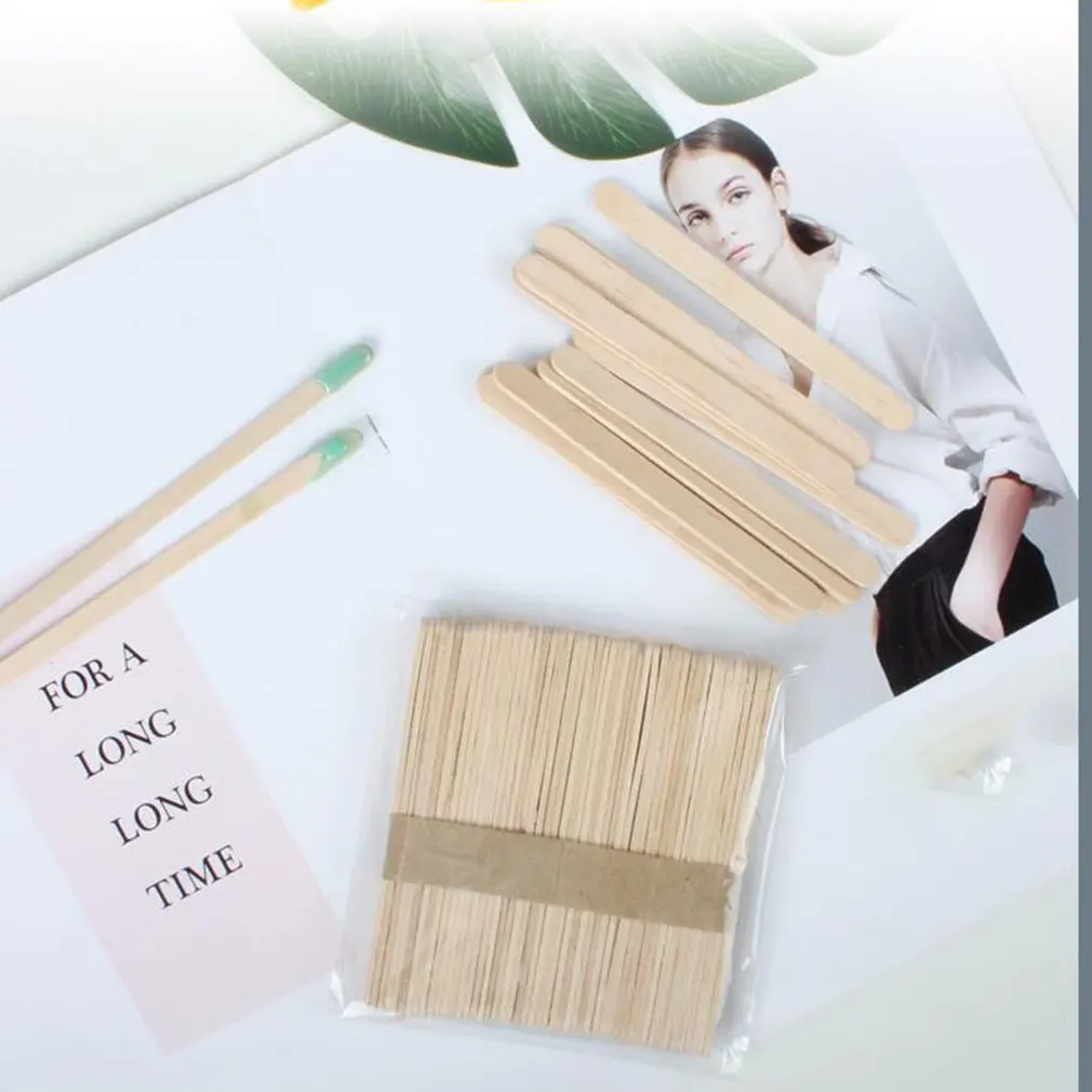 50PCS/SET Wood Sticks Beauty Body Tools Hair Removal Wax Wood Stick Wax Stick Ice Cream Stick Mask Stick Face Sticks