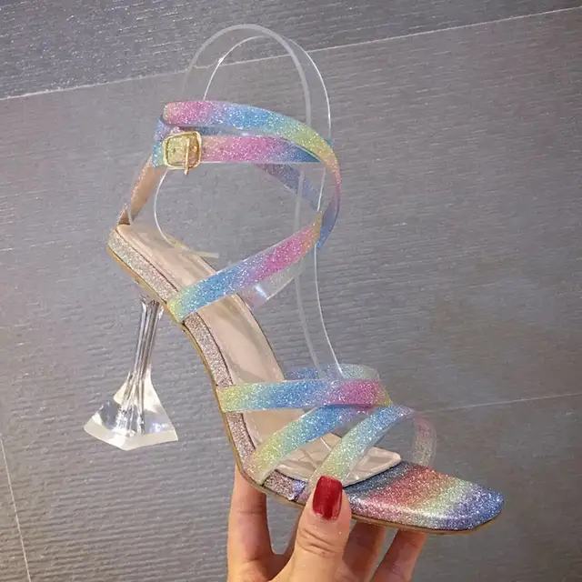 rainbow clear sandals
