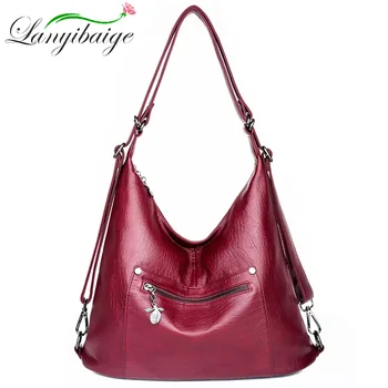 

New Women Leather Handbags Retro Crossbody bags for women 2019 women bag over shoulder Deformable Top quality Tote Ladies bag