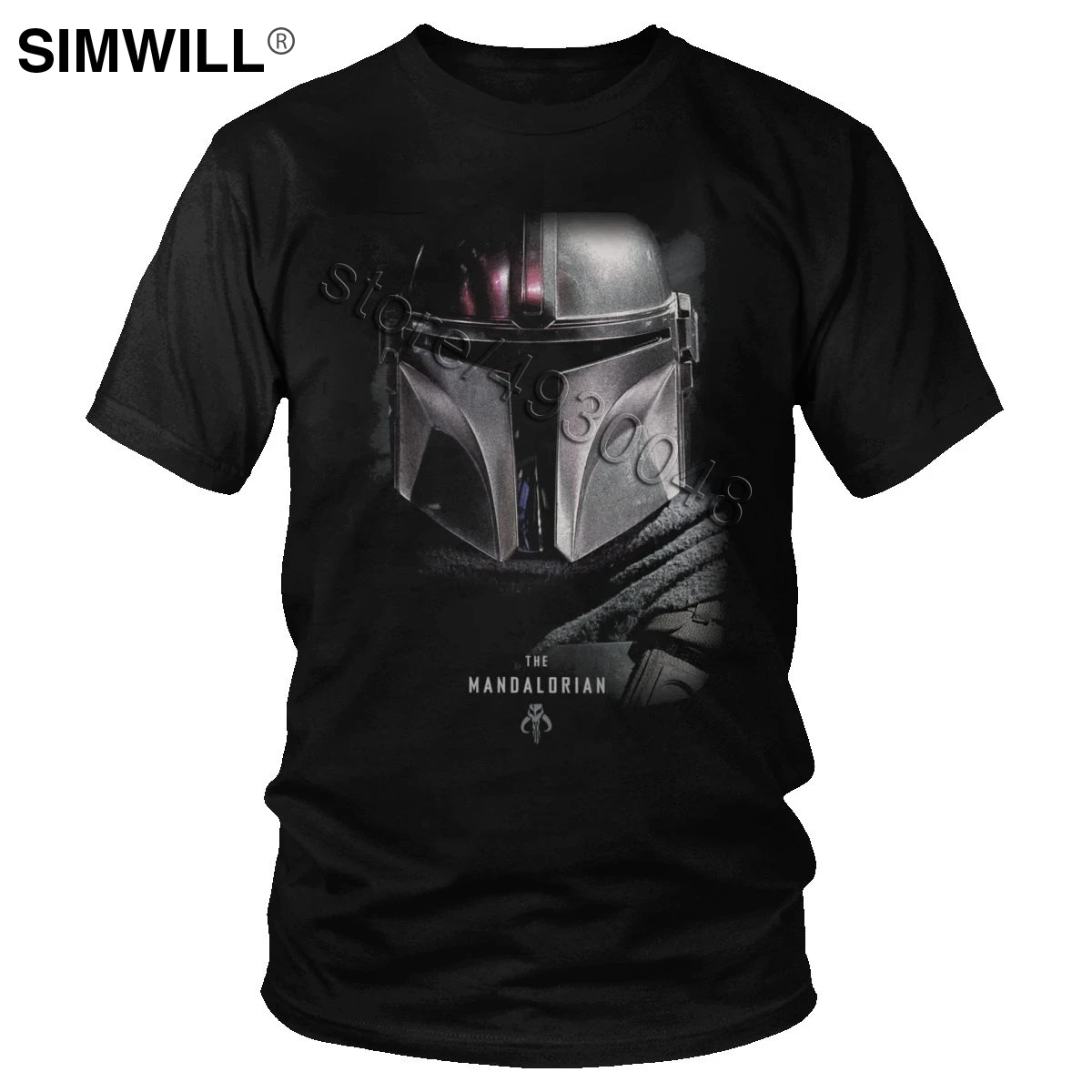 Tanie Fajne błyszczące tajemnicze Mandalorian T Shirt klasyczne letnie bawełniane T Shirt mężczyźni z krótkim rękawem wycięcie pod szyją Star Wars Tee fani filmów prezent