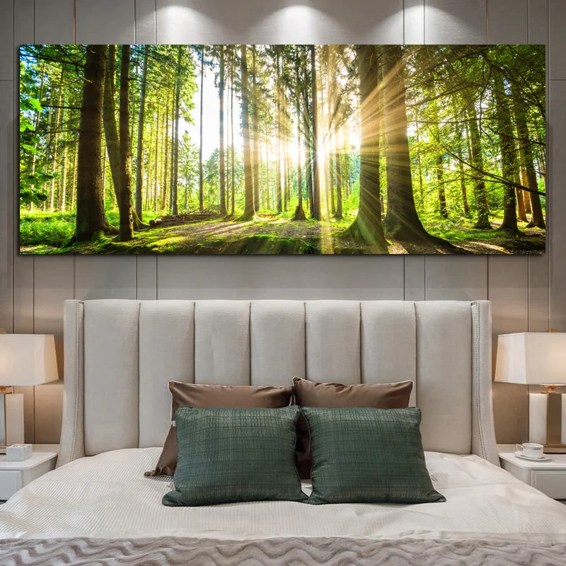 Prints Art & Collectibles Digital Prints Sunset In Forest Landscape