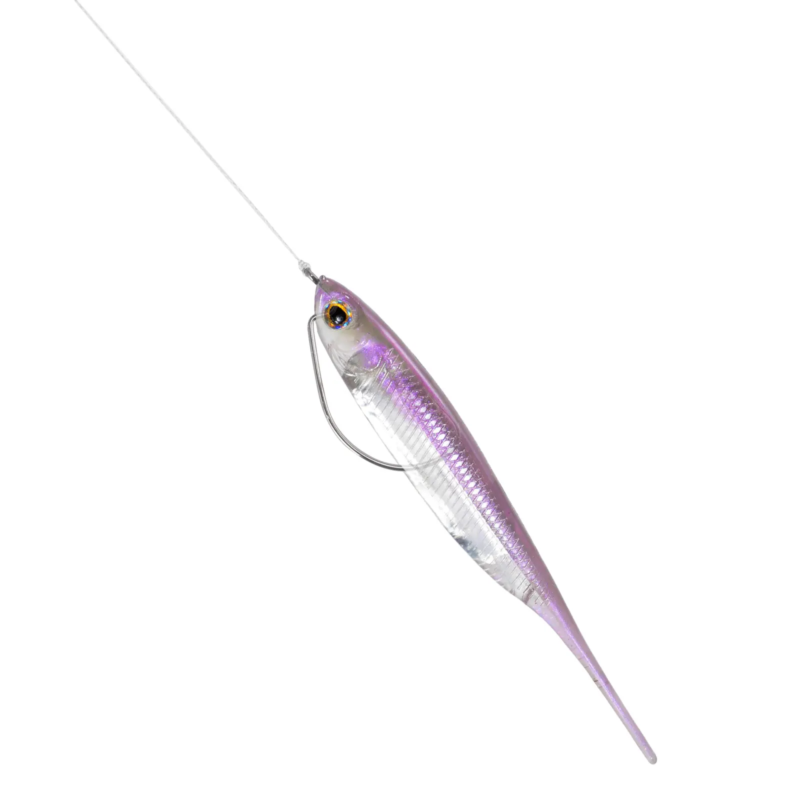 Dr.Fish 6 Stück Angeln Weiche Kunststoffköder Salzwasser Nadelschwanz Silikon Weiche Köder Shad Wurm Köder Swimbaits Bass Forelle 80 mm – Detail 5