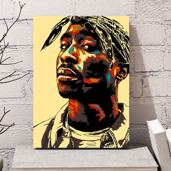 

Abstract Tupac Shakur 2Pac Canvas Poster Art Print Wall Pictures for Living Room No Frame