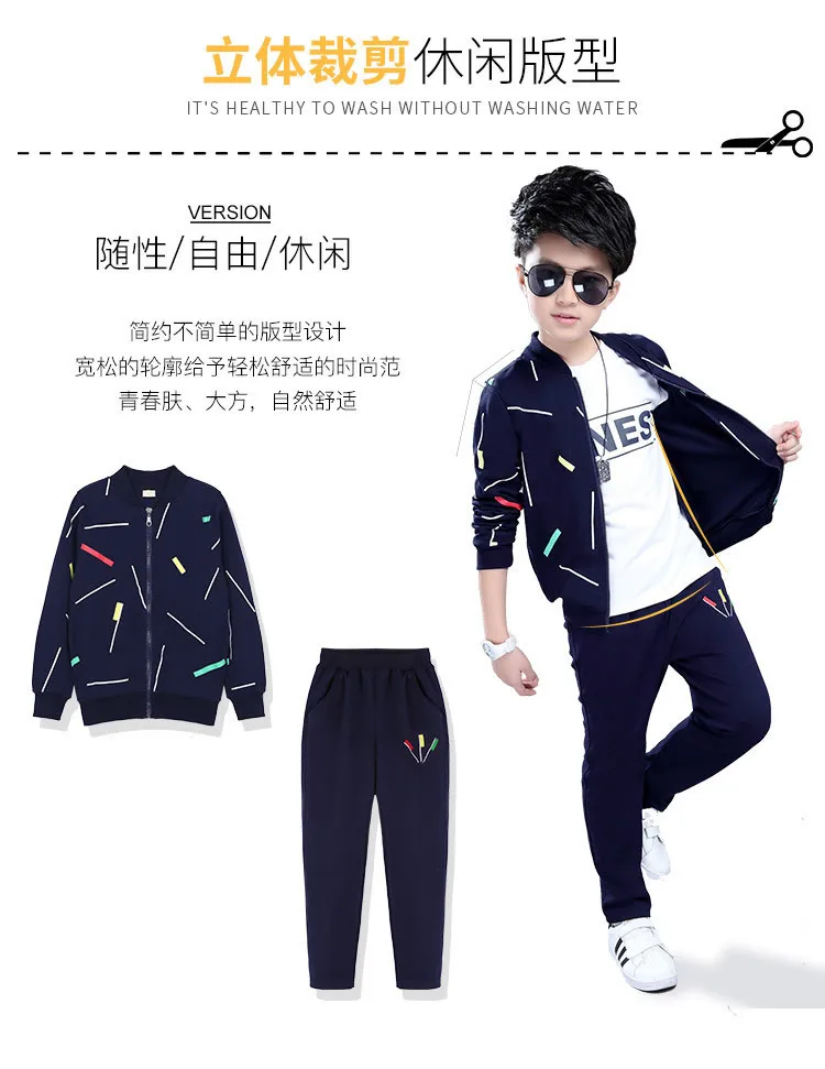 Kids Clothes Set For Boys Spring Autumn Sports Suit Long Sleeve Outwear+ Pant 2pcs Chlidren Clothing Toddler Boys Teenager 9 12