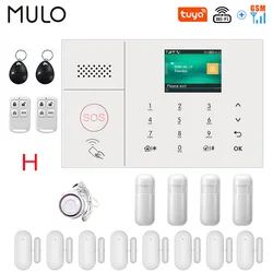 MULO GSM WIFI Security Alarm System for Home and Business Tuya Smart Life APP Control with PIR and Window Sensor Alarm Host