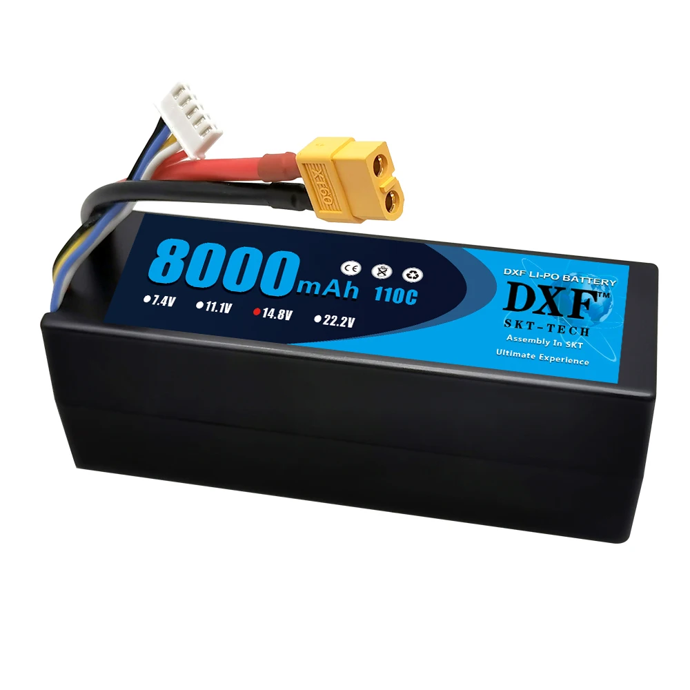 Dxf 4S 14.8V Lipo Batteria Hardcase 8000Mah 110C 220C Akku Per 1:8 1:10 Rc Car E Buggy Truggy Truck Boat Elicottero Quadcopter