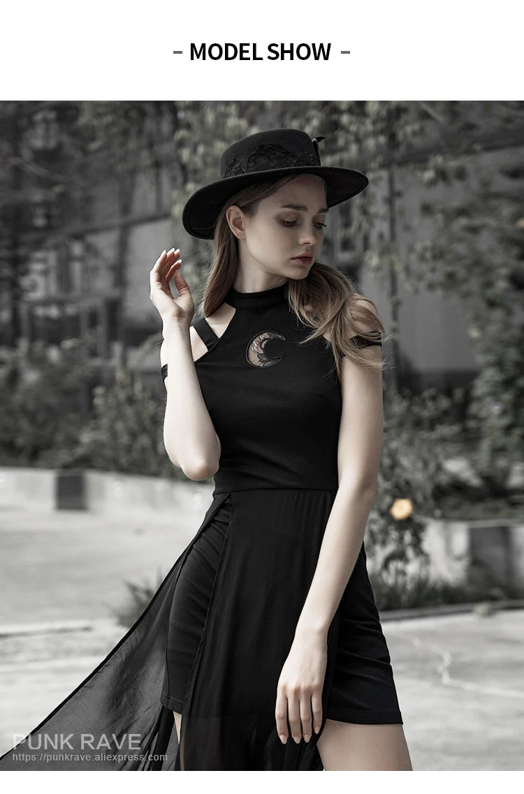 Панк рейв девушка Готический Холтер с заниженным плечом многослойное платье Клубное модное сексуальное женское черное платье