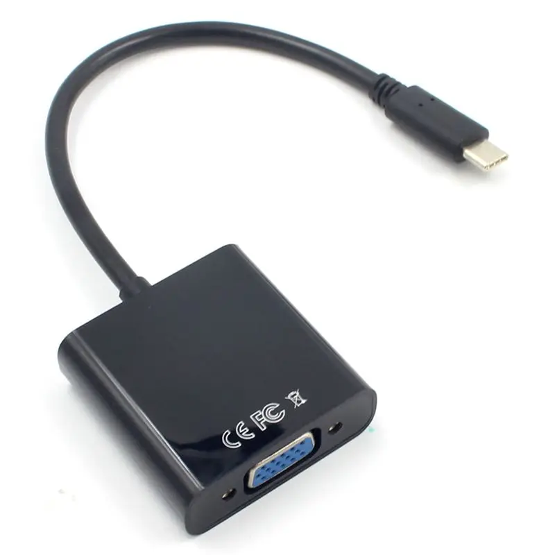 USB3.1 type C к VGA Кабель-адаптер USB-C мужчин и женщин VGA видео конвертер 1080P для Macbook 12 дюймов